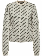 BALENCIAGA - All-over Logo Cotton Blend Sweatshirt