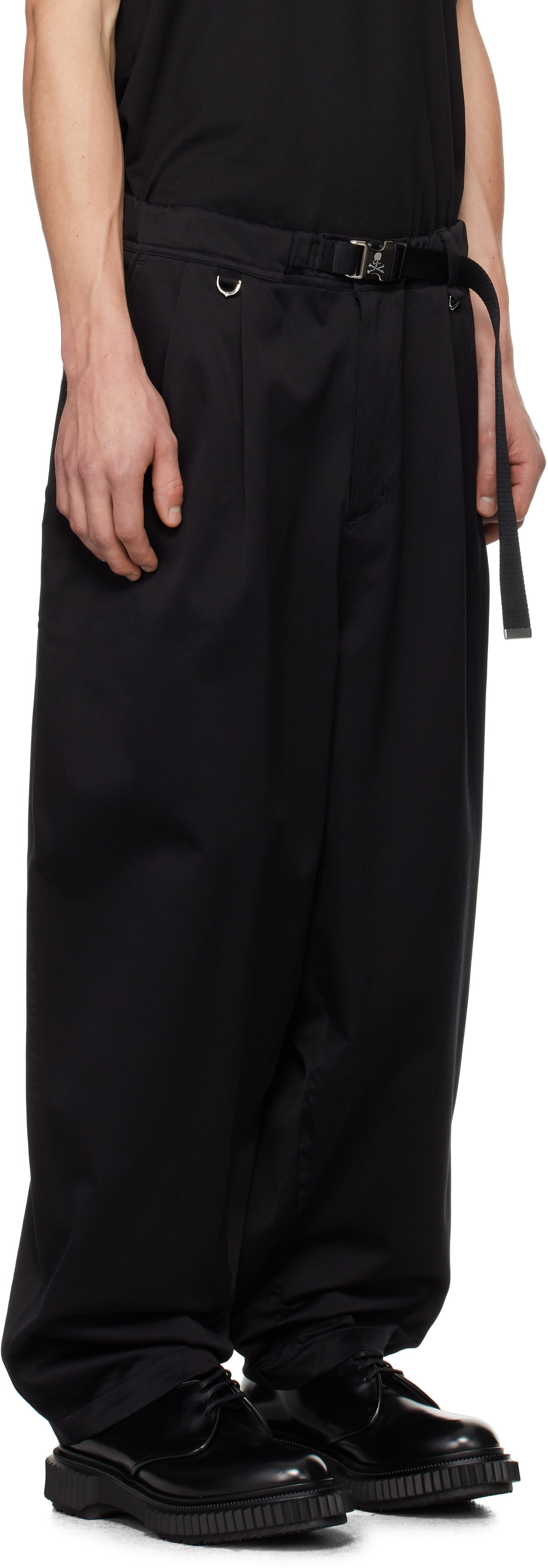 MASTERMIND WORLD Black Belted Wide Fit Easy Trousers