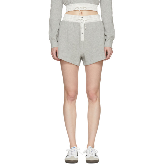 Photo: T by Alexander Wang Grey Heavy Waffle Gym Shorts