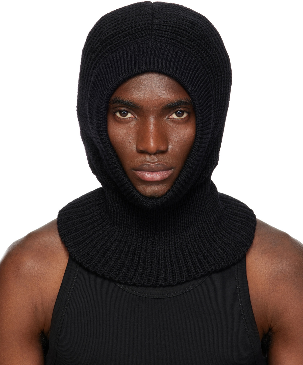 LEMAIRE Black Worsted Wool Balaclava