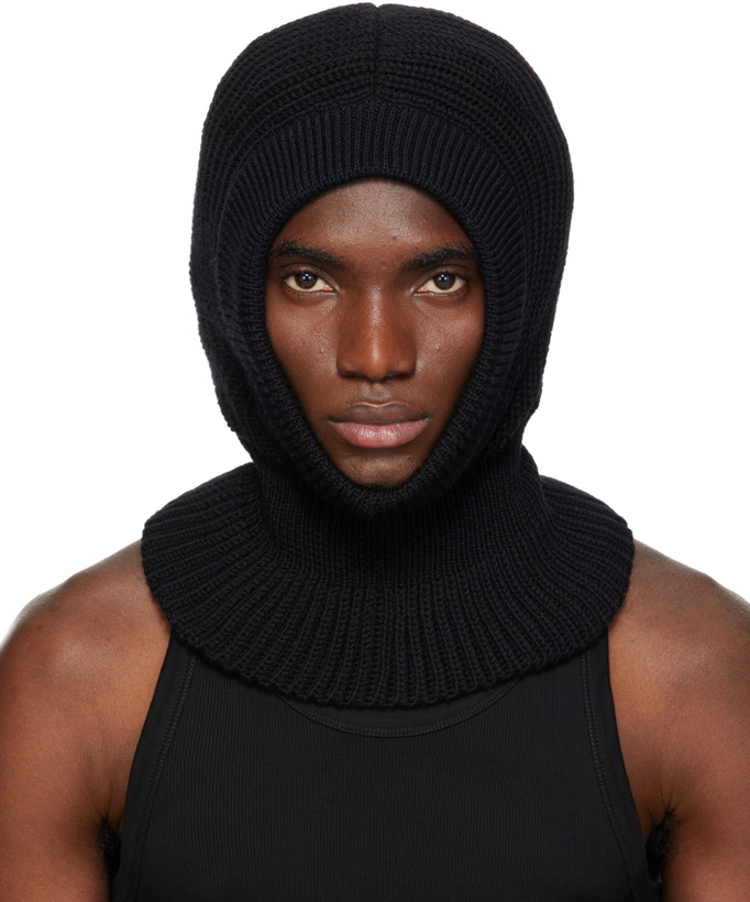 Photo: LEMAIRE Black Worsted Wool Balaclava