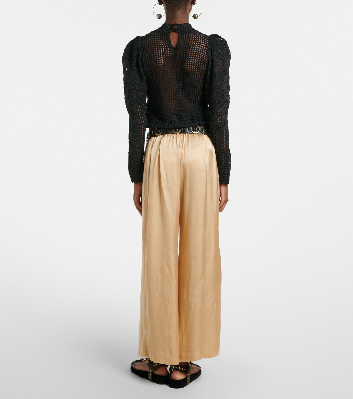 Isabel Marant Nolia satin wide-leg pants
