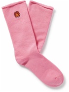 KENZO - Embroidered Cotton-Blend Socks - Pink