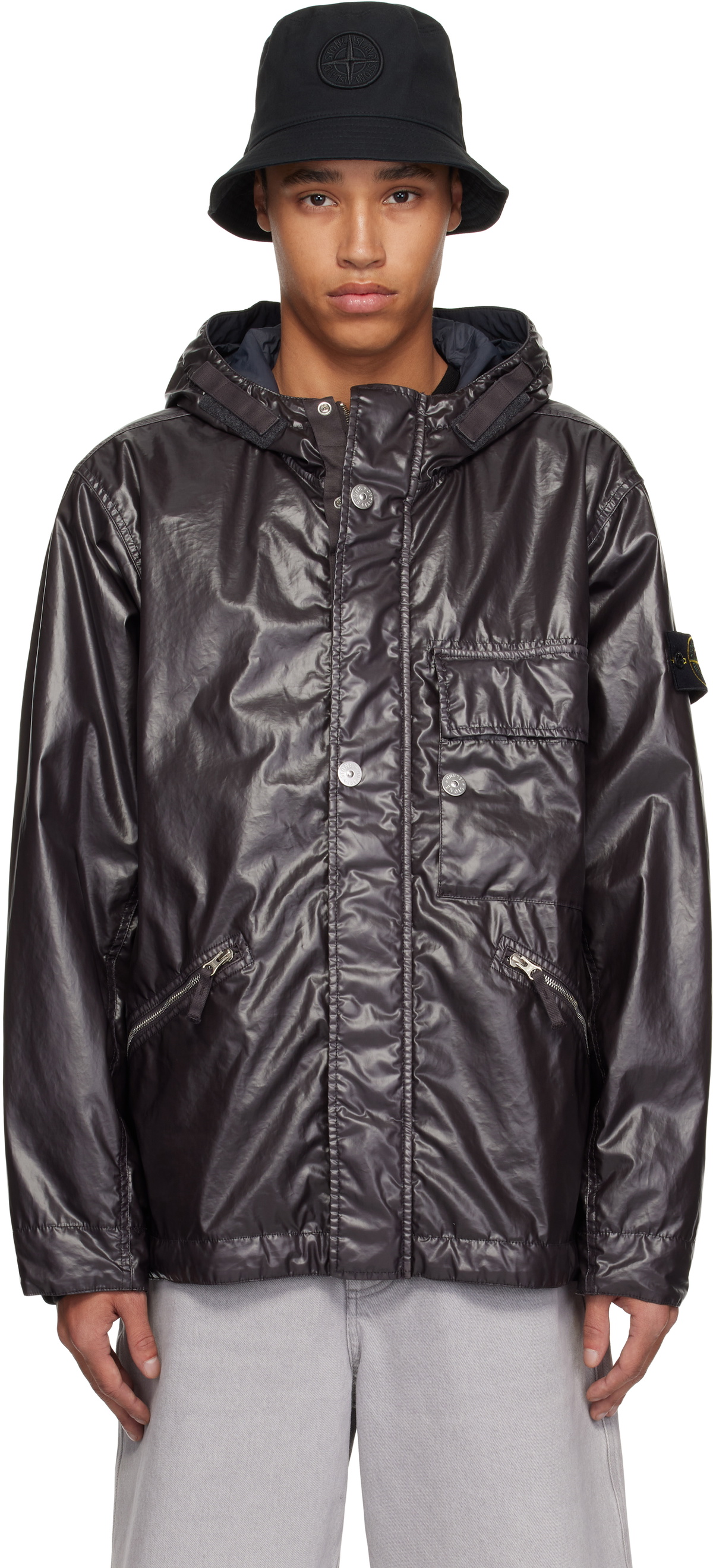 Stone Island Gray Mussola Gommata-TC Jacket Stone Island