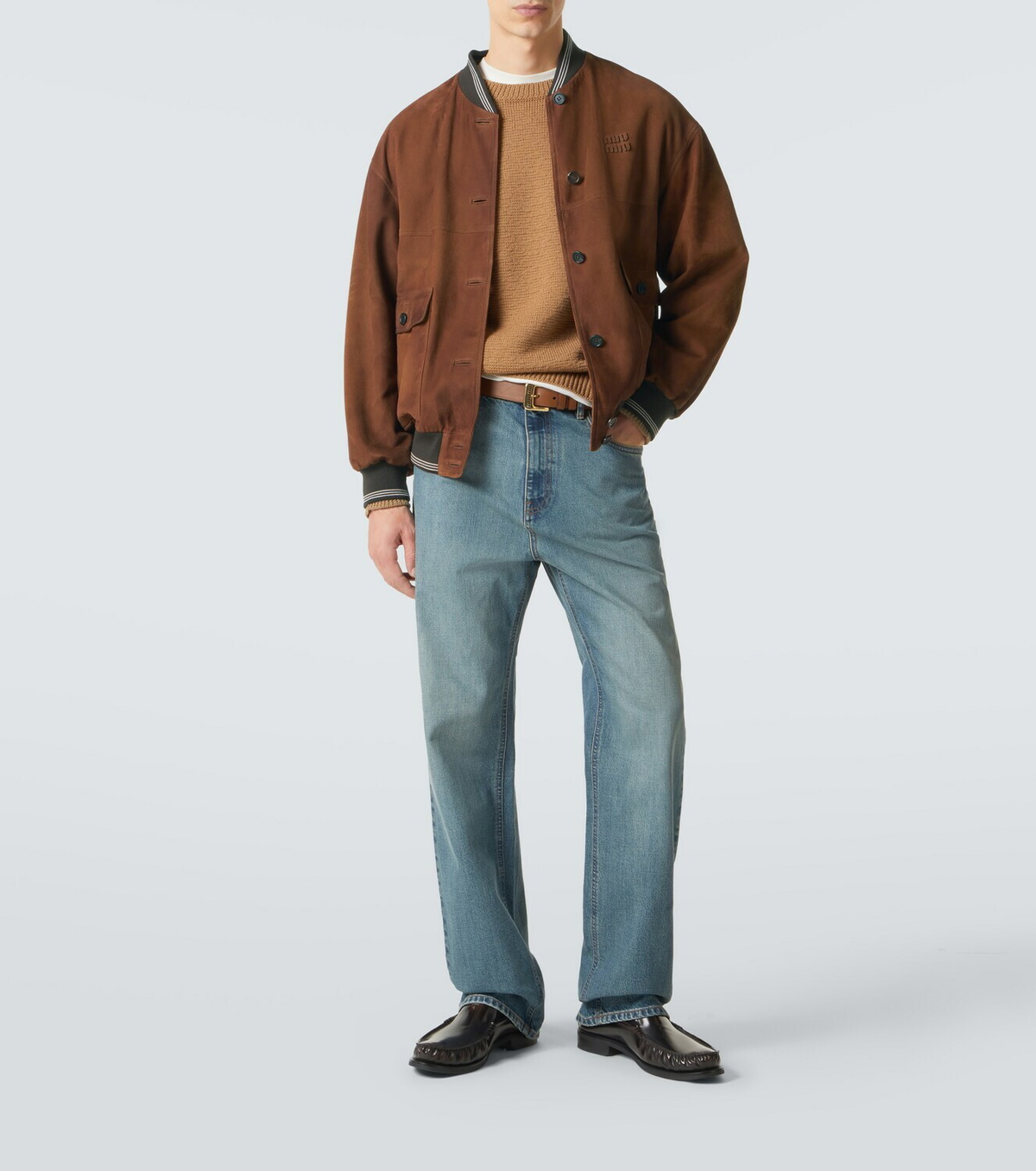 Miu Miu Suede bomber jacket