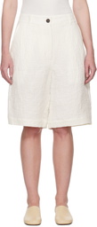 Studio Nicholson Off-White Luna Linen Shorts