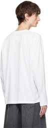 MM6 Maison Margiela White Rasterised Zip Long Sleeve T-Shirt