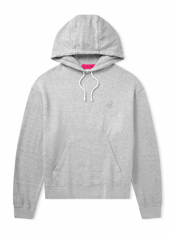 Photo: The Elder Statesman - Daily Logo-Embroidered Cotton and Cashmere-Blend Hoodie - Gray