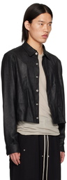 Rick Owens Black Porterville Alice Strobe Leather Jacket