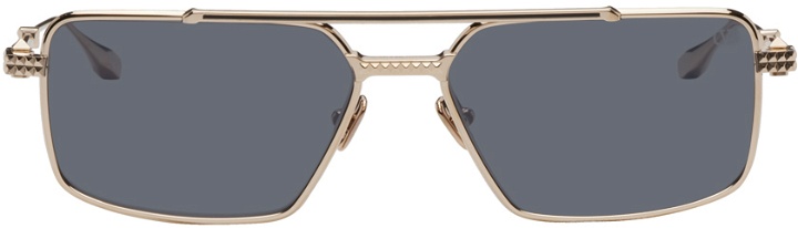Photo: Valentino Garavani Gold VI Rectangular Frame Sunglasses