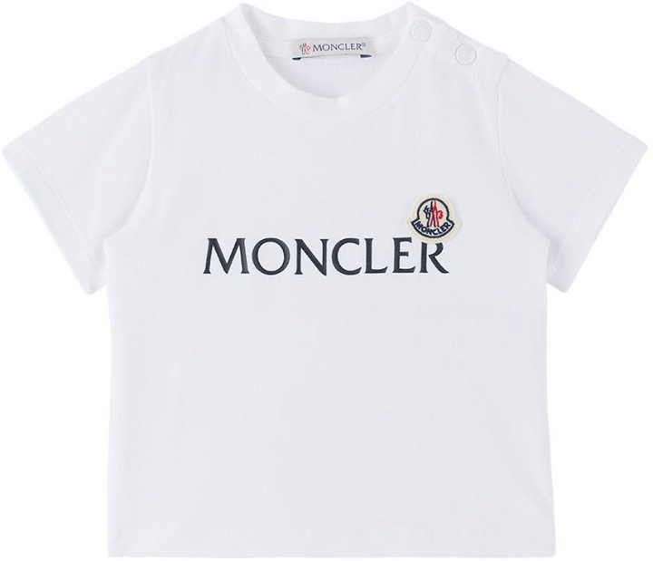 Photo: Moncler Enfant Baby White Logo T-Shirt