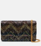 Missoni Caperdoni Small leather-trimmed sequined crossbody bag