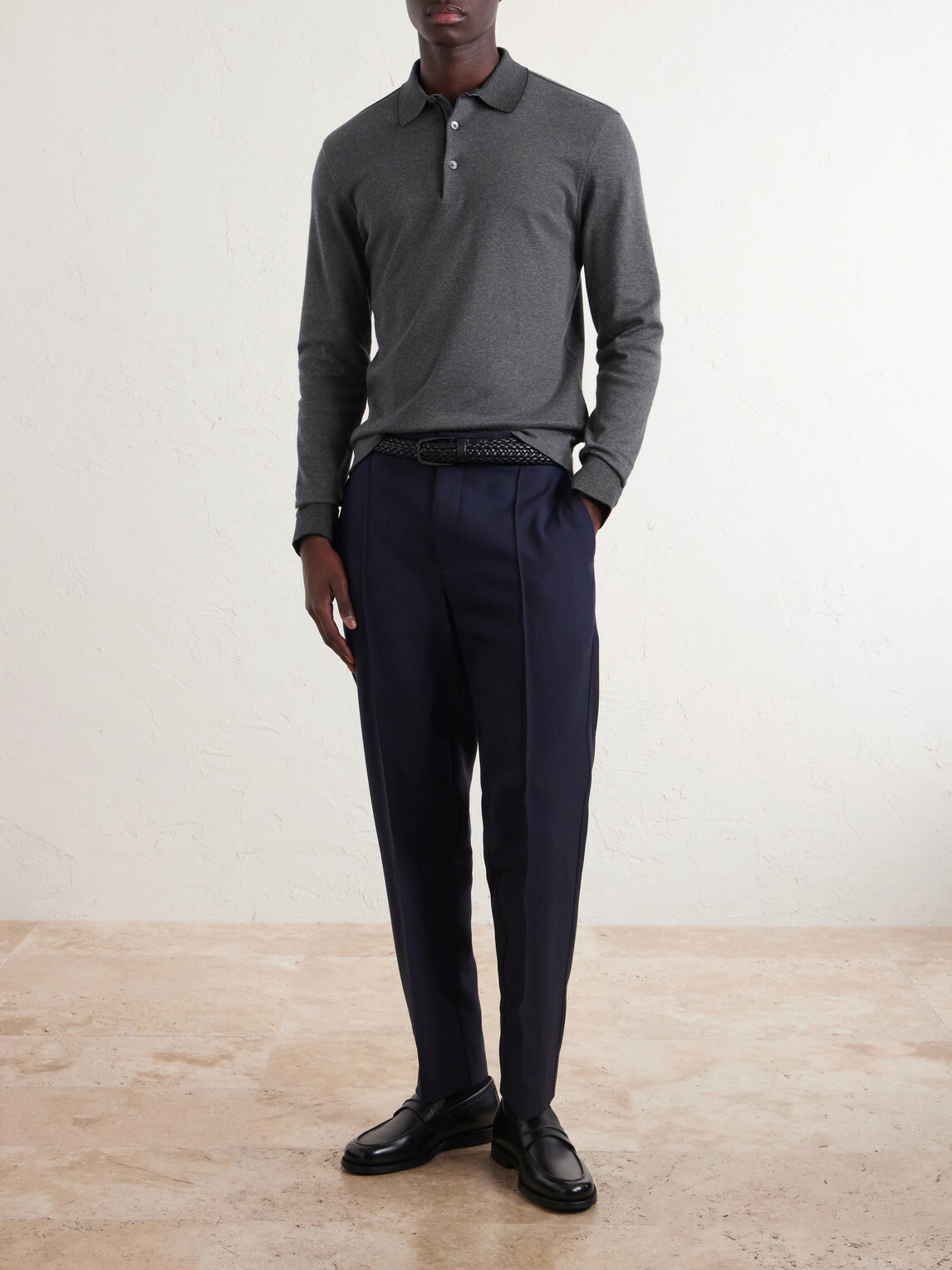Zegna - Cotton Polo Shirt - Gray