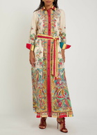 Etro Printed Belted Cotton-poplin Midi Shirt Dress Multicoloured