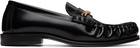 Ernest W. Baker Black Gold Chain Loafers