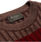 Berluti - Striped Cashmere, Silk and Wool-Blend Sweater - Men - Red