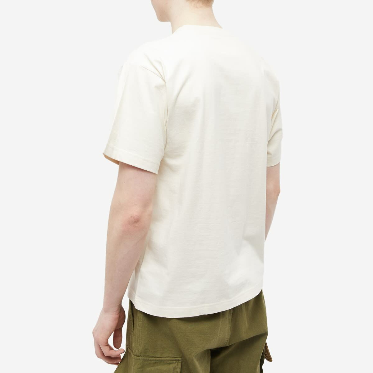 Story mfg. Men's Coral Grateful Logo T-Shirt in Ecru Coral