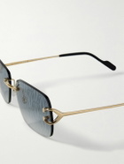 Cartier Eyewear - Frameless Gold-Tone and Acetate Sunglasses