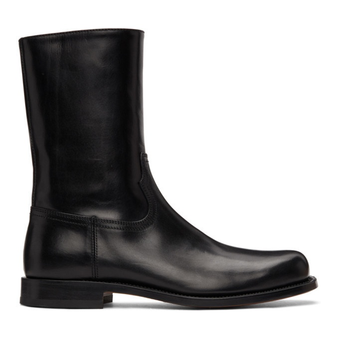 Photo: Dries Van Noten Black Leather Zip-Up Boots