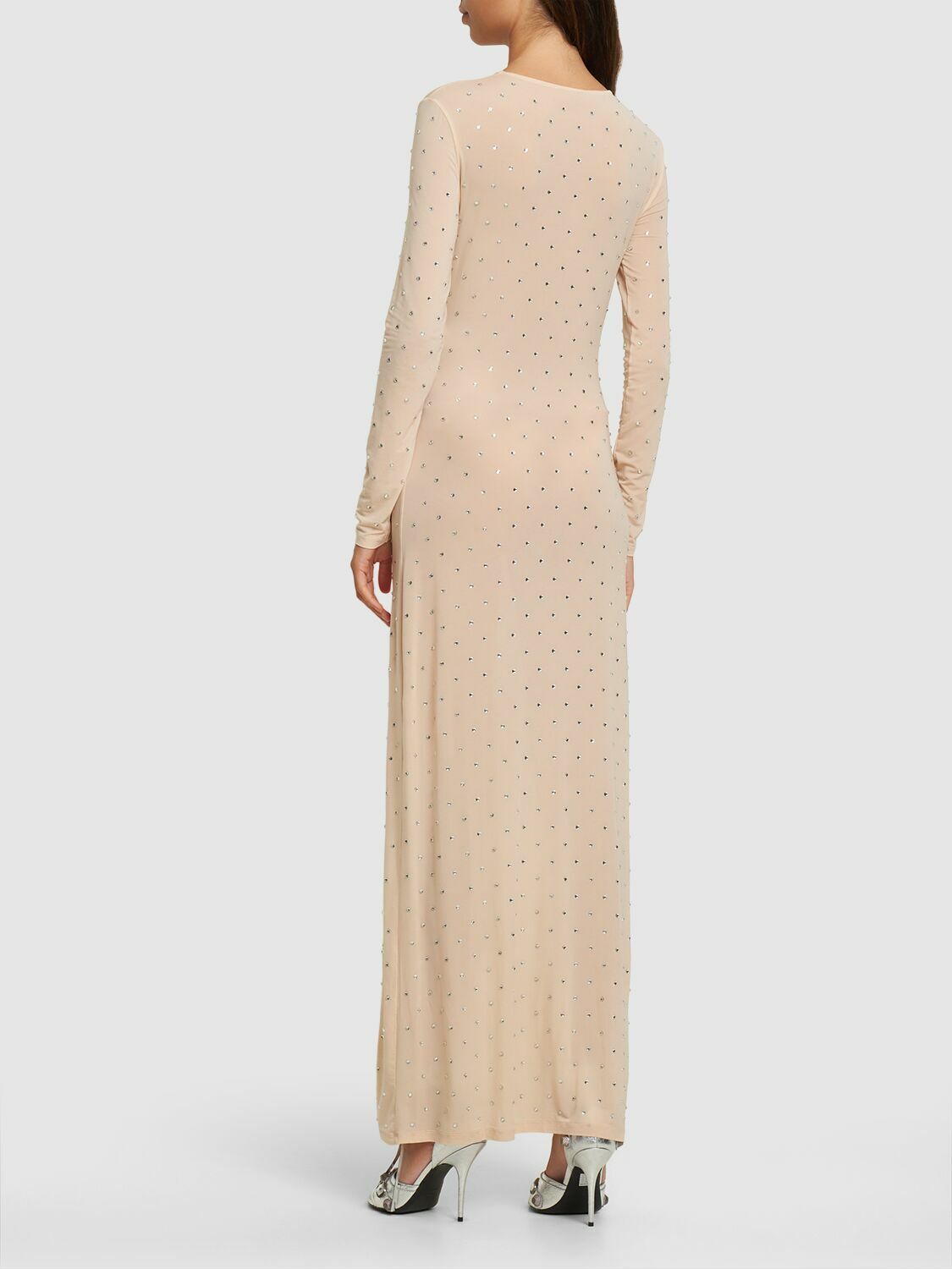 ワンピース RABANNE PIERCING-DETAILED JERSEY LONG DRESS Rabanne Piercing-detailed Cutout Cotton-jersey Maxi Dress In