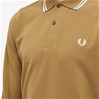 Fred Perry Men's Twin Tipped Polo Shirt in Shaded Stone/Ecru