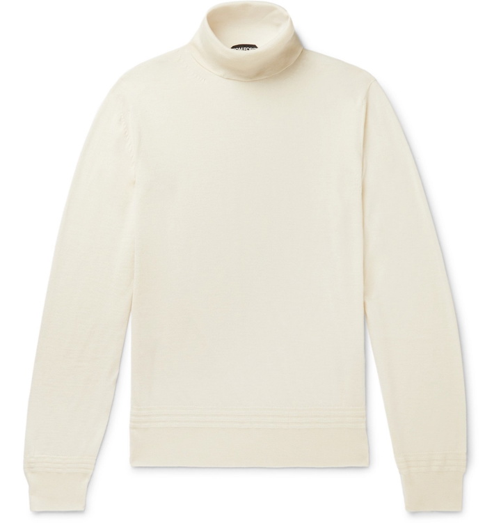 Photo: TOM FORD - Cashmere and Silk-Blend Rollneck Sweater - Neutrals