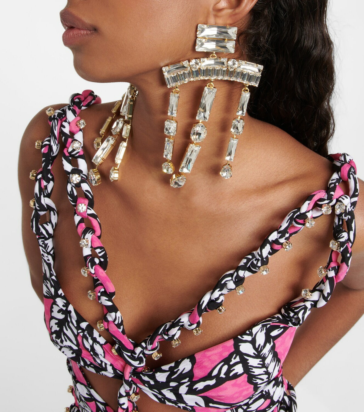 Area Oversized baguette earrings