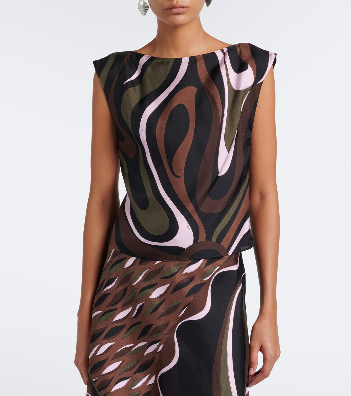 Pucci Marmo silk twill top