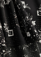 High Cue Printed Satin top Black 48 (UK16 / XL)