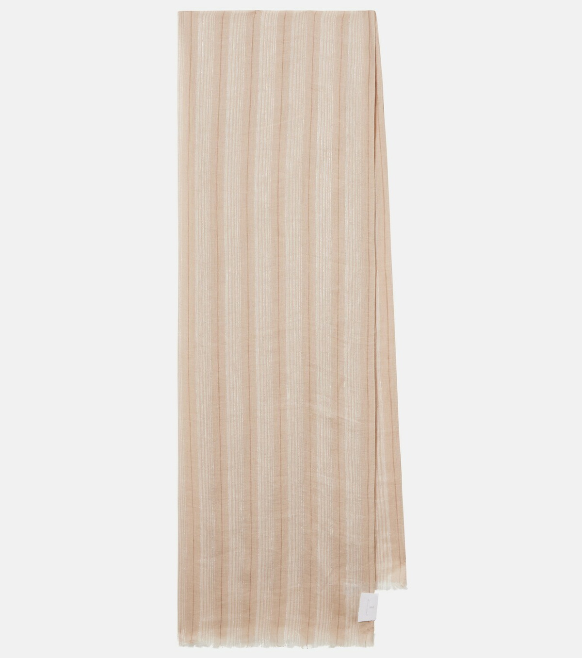 Brunello Cucinelli Striped linen-blend scarf