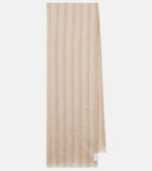 Brunello Cucinelli Striped linen-blend scarf
