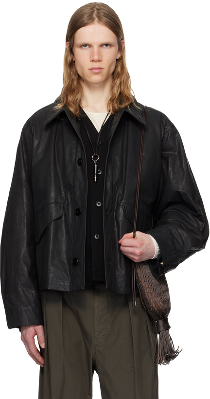 Photo: LEMAIRE Black Biker Jacket