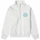 Sporty & Rich NY Country Club Quarter Zip Sweat in Heather Grey/Teal