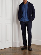 De Bonne Facture - Tapered Wool-Flannel Drawstring Trousers - Blue