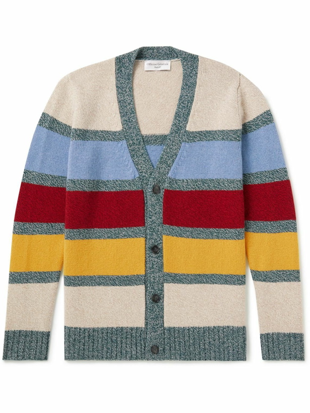 Photo: Officine Générale - Miles Striped Wool and Cashmere-Blend Cardigan - Multi