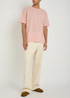 Saint Laurent Logo-embroidered Piqué Cotton-blend T-shirt Pink