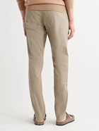 THEORY - Zaine Slim-Fit Organic Cotton-Blend Twill Trousers - Neutrals