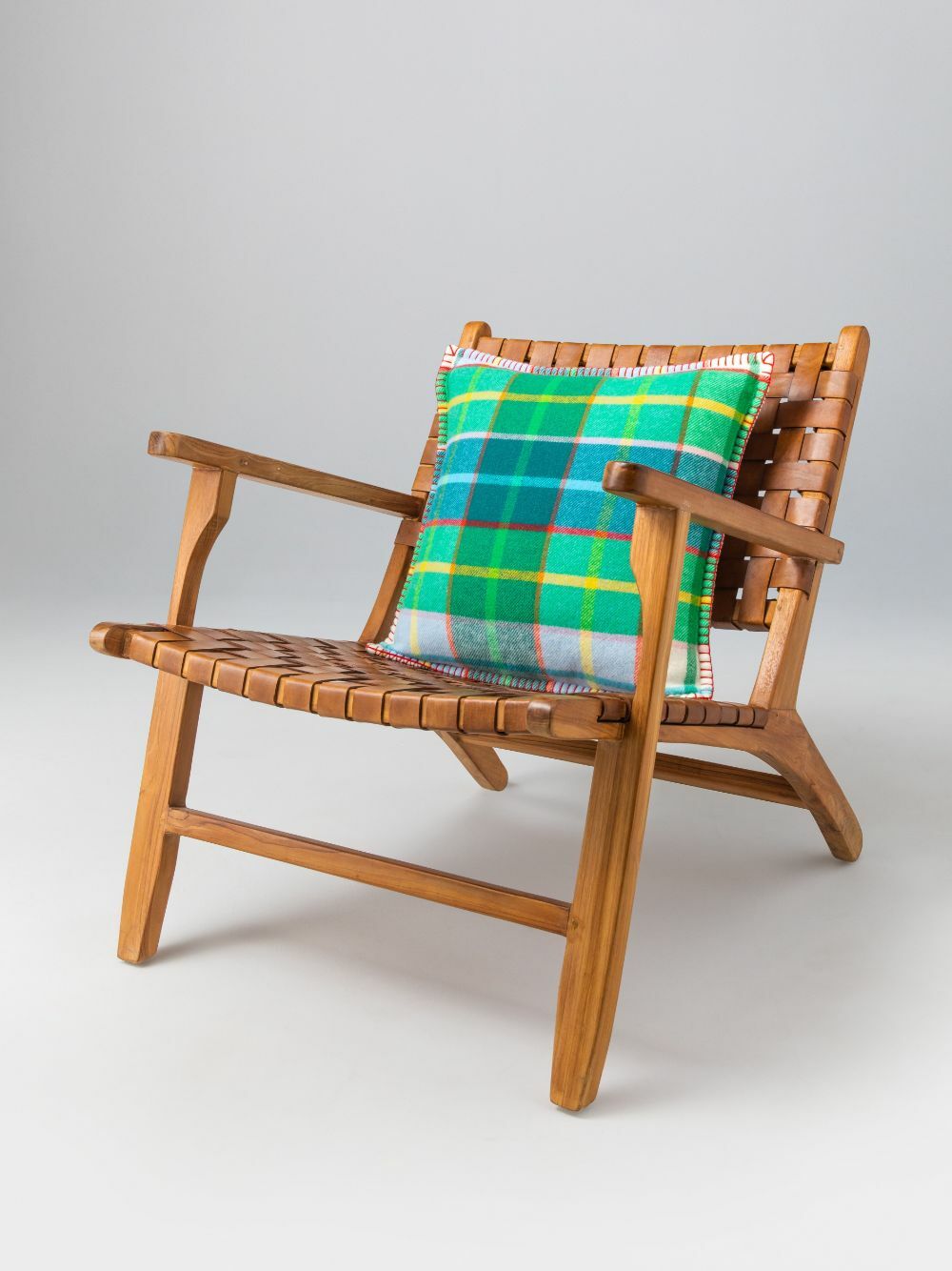 Johnstons Of Elgin Checked Wool Cushion