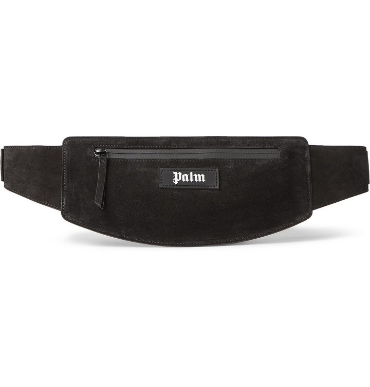 Photo: Palm Angels - Logo-Appliquéd Suede Belt Bag - Black