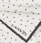 Lanvin - Polka-Dot Silk Pocket Square - White