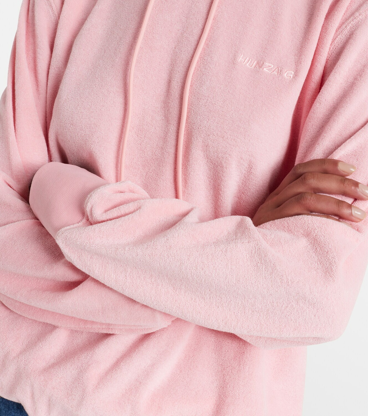 Hunza G Logo cotton terry hoodie