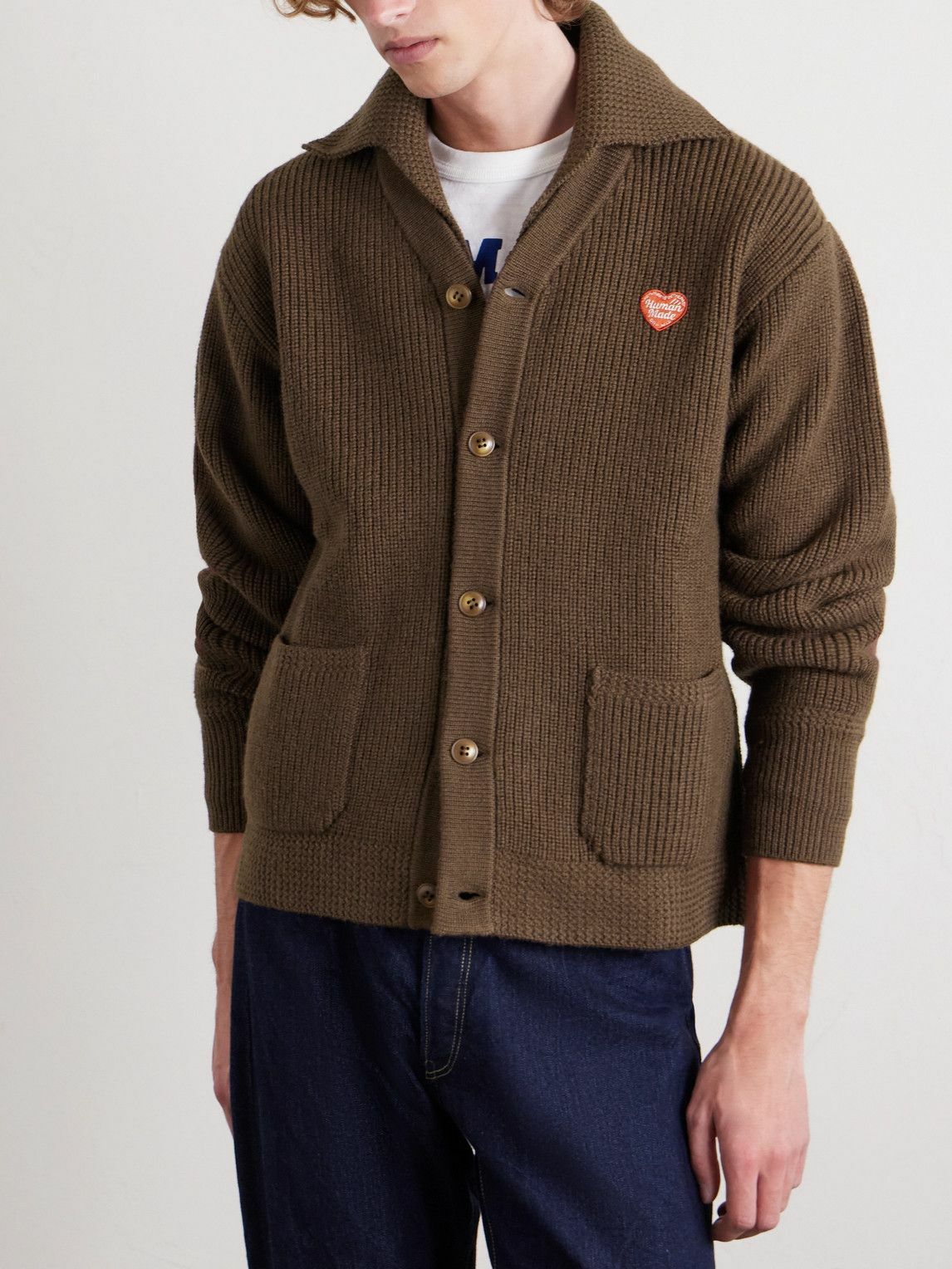 Human Made - Logo-Appliquéd Alpaca Cardigan - Brown