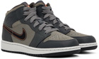 Nike Jordan Kids Gray Air Jordan 1 Mid SE Big Kids Sneakers