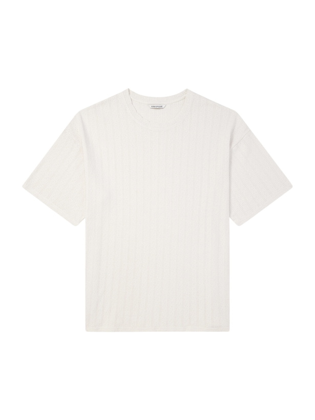 Photo: A Kind Of Guise - Thuy Pointelle-Knit Cotton and Linen-Blend T-Shirt - Neutrals