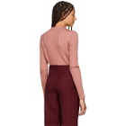 Nina Ricci Pink Leather Patch Sweater