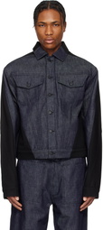 Mugler Navy & Black Bi-Tone Denim Jacket