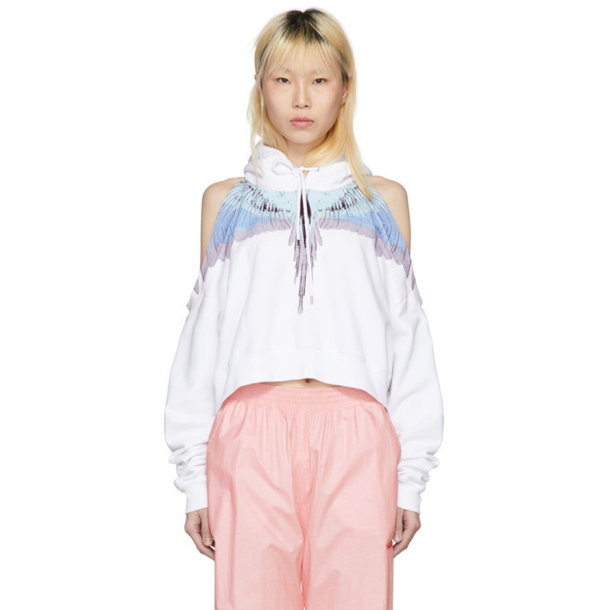 Photo: Marcelo Burlon County of Milan White Oversized Wings Cropped Hoodie