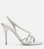 Rene Caovilla Crystal-embellished satin sandals