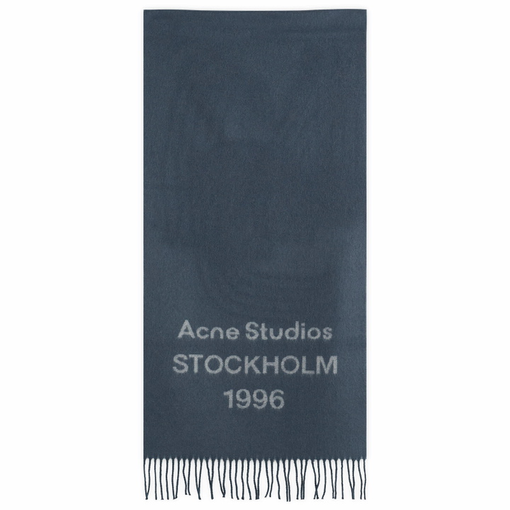 Photo: Acne Studios Venus 1996 Scarf in Faded Indigo 