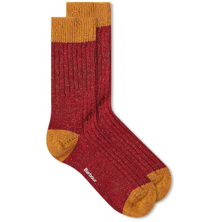Photo: Barbour Men's Houghton Sock in Red/Yellow